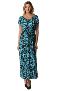 Christine V Cold Shoulder Printed Tie Waist Maxi Dress - WholesaleClothingDeals - 7