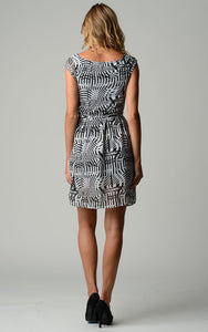 Christine V Printed Chiffon Sheath Dress 