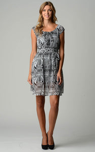 Christine V Printed Chiffon Sheath Dress 