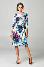 Christine V 3/4 Sleeve Abstract Printed Midi Dress 