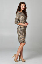 Christine V 3/4 Sleeve Slim Fit Sheath Dress with Leopard Pattern - WholesaleClothingDeals - 2