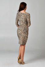 Christine V 3/4 Sleeve Slim Fit Sheath Dress with Leopard Pattern - WholesaleClothingDeals - 3