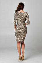 Christine V 3/4 Sleeve Slim Fit Sheath Dress with Leopard Pattern - WholesaleClothingDeals - 4