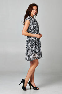 Christine V Printed Tie Neck Dress - WholesaleClothingDeals - 11