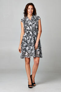 Christine V Printed Tie Neck Dress - WholesaleClothingDeals - 3