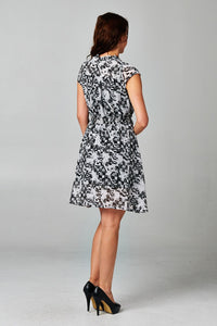 Christine V Printed Tie Neck Dress - WholesaleClothingDeals - 12