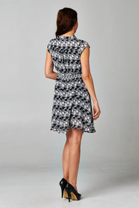 Christine V Printed Tie Neck Dress - WholesaleClothingDeals - 21