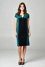 Christine V Colorblock Ponte V-Neck Dress - WholesaleClothingDeals - 1