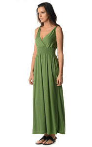 Christine V Smocked Wrap Maxi Dress