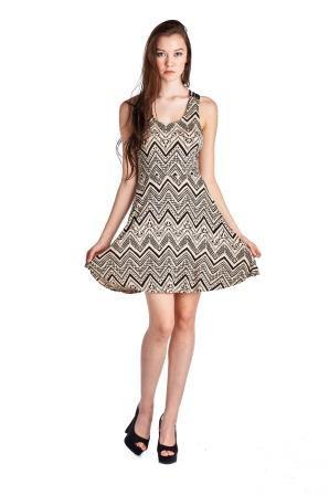 Urban Love Zig Zag Printed Jersey Dress