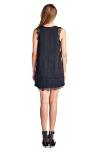 Urban Love Sleeveless Short Dress with Lace Detail 