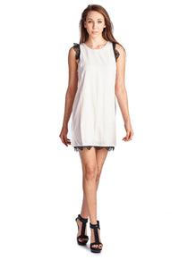 Urban Love Sleeveless Short Dress with Lace Detail 