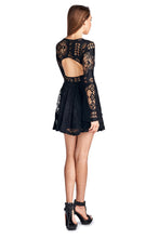 Urban Love Floral Pattern Lace Open Back Long Bell Sleeve Dress - WholesaleClothingDeals - 3