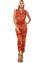 Marcelle Margaux Printed Button Up Sleeveless Jumpsuit