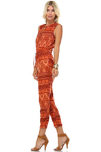Marcelle Margaux Printed Button Up Sleeveless Jumpsuit