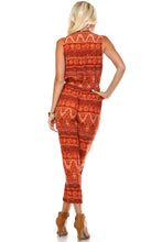 Marcelle Margaux Printed Button Up Sleeveless Jumpsuit