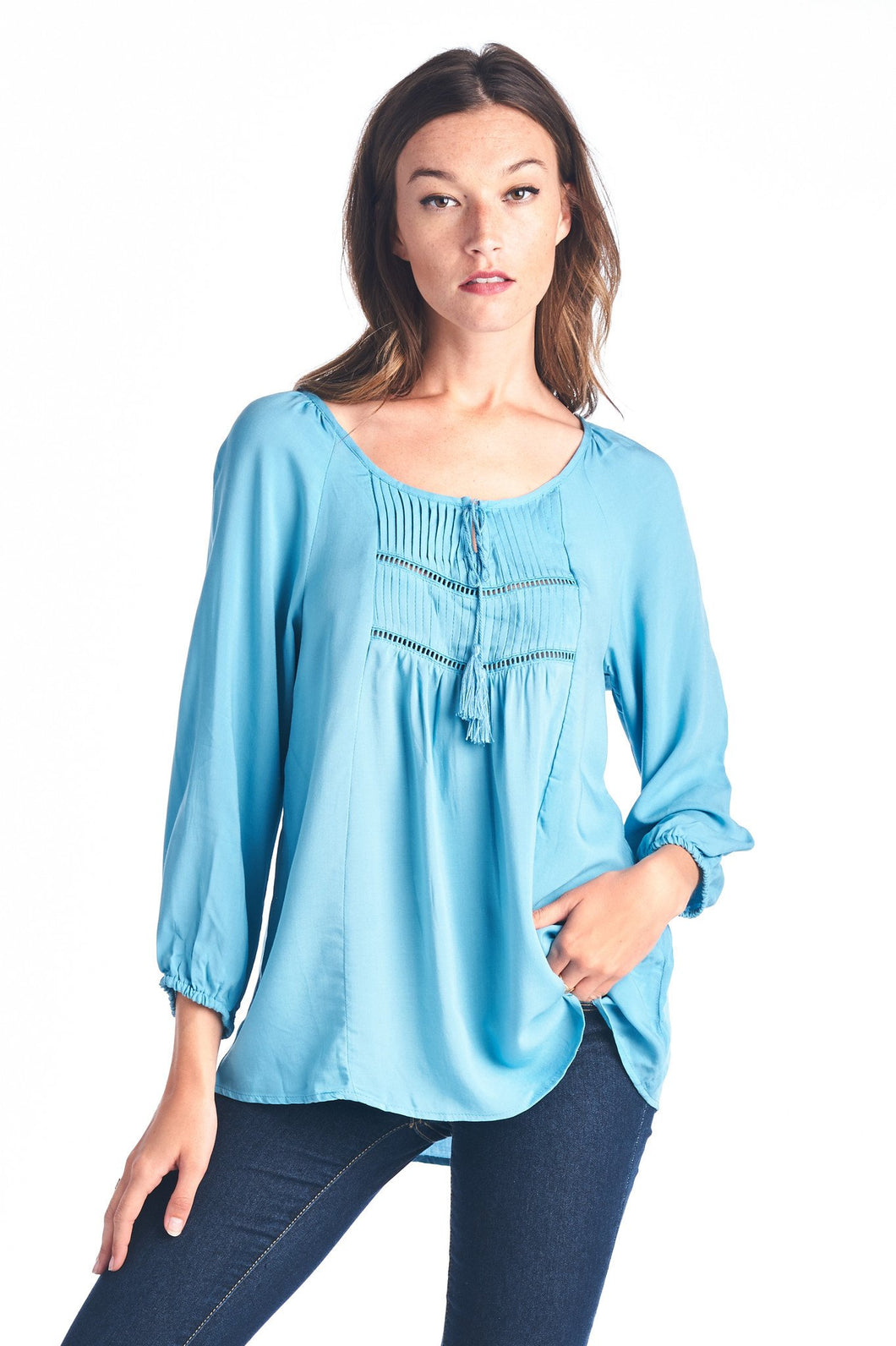 Christine V Tassel Tie Loose Top