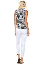 Marcelle Margaux Split Back V-Neck Sleeveless Printed Top