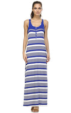 Christine V Variegated Stripe Rayon Spandex Maxi Tank Dress