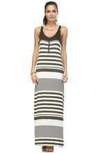 Christine V Variegated Stripe Rayon Spandex Maxi Tank Dress