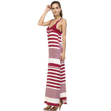 Christine V Variegated Stripe Rayon Spandex Maxi Tank Dress