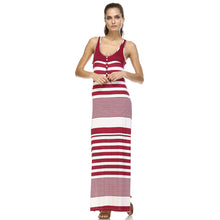 Christine V Variegated Stripe Rayon Spandex Maxi Tank Dress