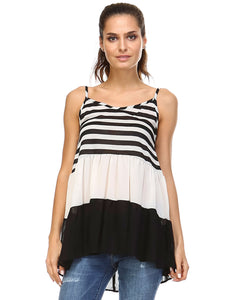 Urban Love Tiered Halter Stripe Tank