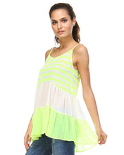 Urban Love Tiered Halter Stripe Tank
