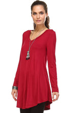 Women's Long Sleeve V-Neck Swing Tunic