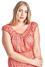 Marcelle Margaux Plus Scoop Neck Smocked Peasant Dress