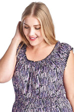 Marcelle Margaux Plus Scoop Neck Smocked Peasant Dress