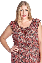 Marcelle Margaux Plus Scoop Neck Smocked Peasant Dress