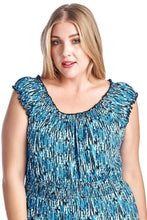 Marcelle Margaux Plus Scoop Neck Smocked Peasant Dress