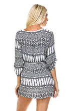 Marcelle Margaux Printed V-neck Waist Tie Dress -  - 4