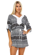 Marcelle Margaux Printed V-neck Waist Tie Dress -  - 6