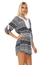 Marcelle Margaux Printed V-neck Waist Tie Dress -  - 7