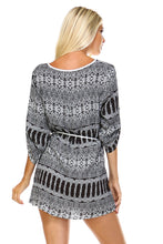 Marcelle Margaux Printed V-neck Waist Tie Dress -  - 8