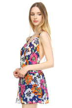 Urban Love Floral V-Neck Open Back Romper