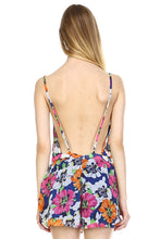 Urban Love Floral V-Neck Open Back Romper