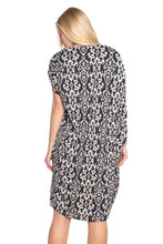 Women's Ikat Print Dress with Crochet Yoke Trim