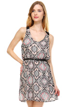 Urban Love Belted Crochet Detail Racerback Dress