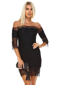 Marcelle Margaux Sheer Mesh Lace Dress -  - 2