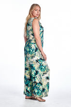 Marcelle Margaux Plus Tropical Print Sleeveless Jumpsuit