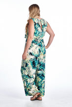 Marcelle Margaux Plus Tropical Print Sleeveless Jumpsuit