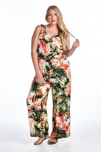 Marcelle Margaux Plus Tropical Print Sleeveless Jumpsuit