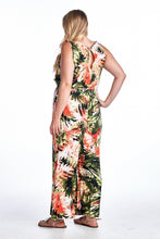 Marcelle Margaux Plus Tropical Print Sleeveless Jumpsuit