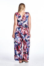 Marcelle Margaux Plus Tropical Print Sleeveless Jumpsuit