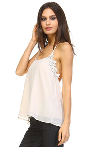 Marcelle Margaux Embroider Detail Halter Tank -  - 2