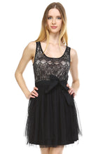 Urban Love Lacy Tulle Dress with Waist Tie