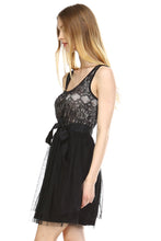 Urban Love Lacy Tulle Dress with Waist Tie